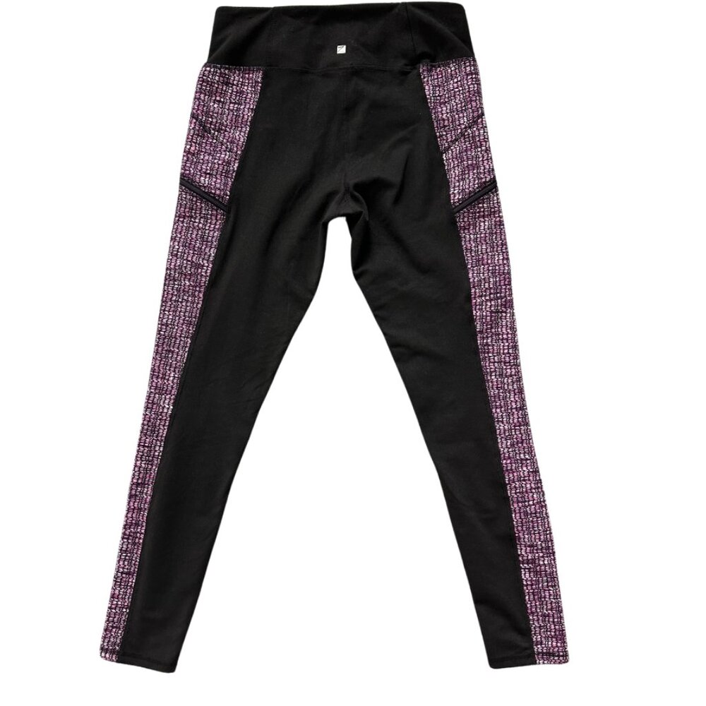 Z by Zobha black with purple accents leggings size Large - Picture 8 of 8